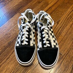 black and white checkered vans